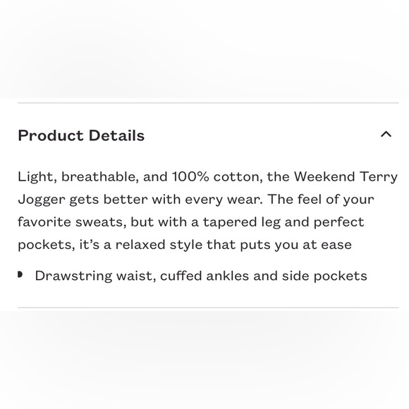 ThirdLove Weekend French Terry Jogger Large Black NWT - Picture 3 of 7